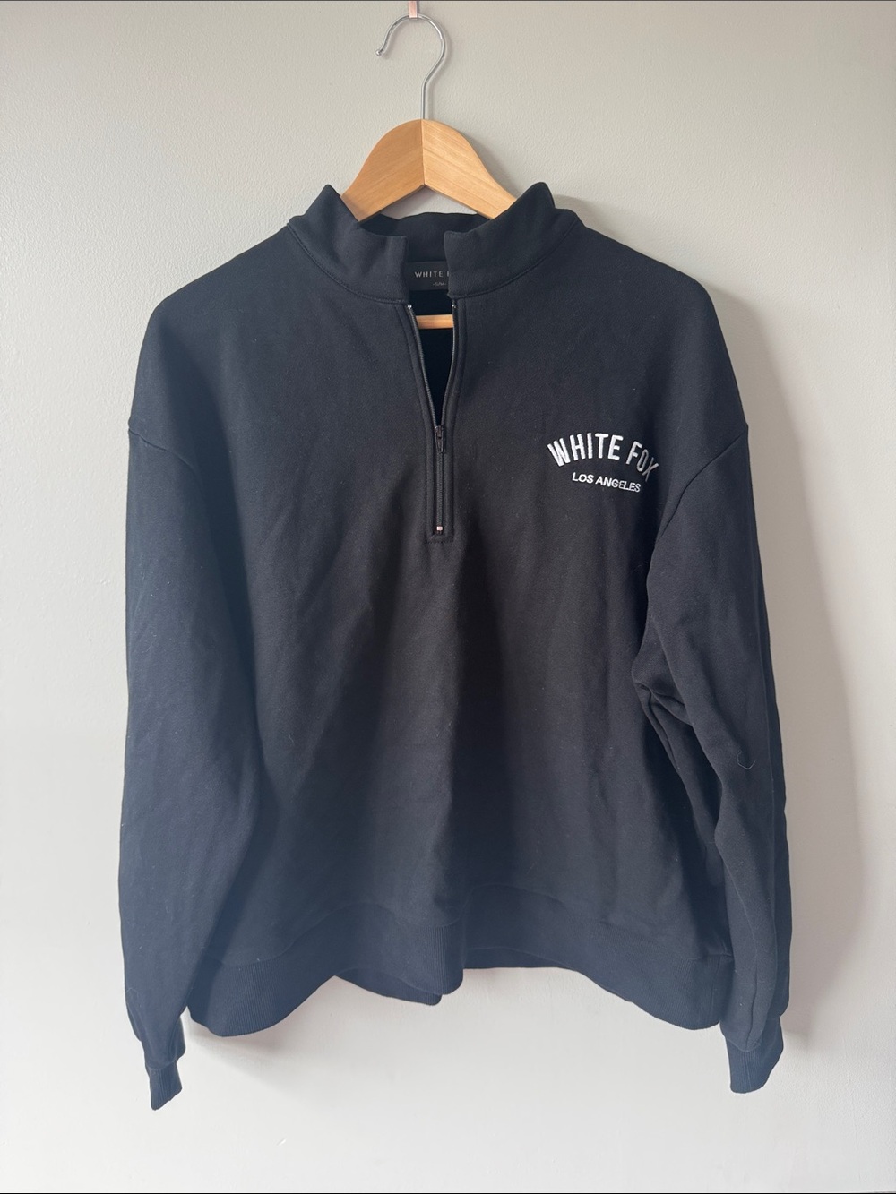 White Fox Boutique Black Half-Zip Sweatshirt
